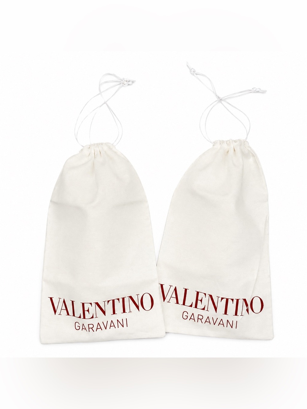 Valentino Garavani Logo Dust Bag Bundle White Cloth Drawstring Bags Set
